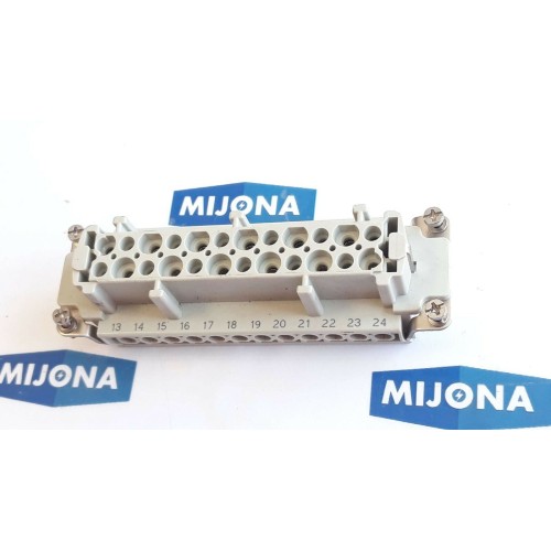 HARTING HAN 24 E F CONNECTOR 16A 500V 6KV HS 12 0,5X3,5 PH1