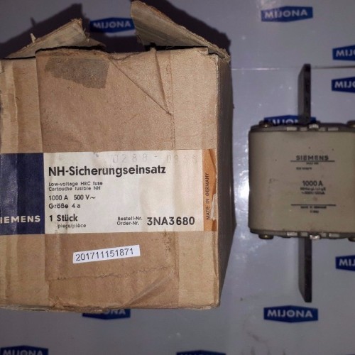 SIEMENS NH-Sicherungseinsatz 3NA3680 1000A 500V (new old stock) SIEMENS NH-Sicherungseinsatz 3NA3680 1000A 500V (new old stock)