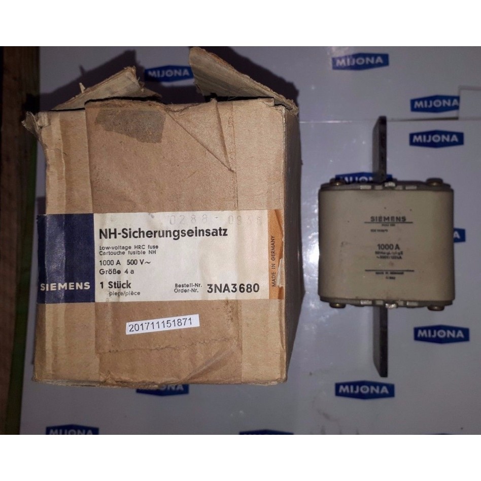 SIEMENS NH-Sicherungseinsatz 3NA3680 1000A 500V (new old stock)