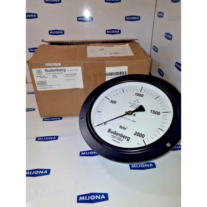 BUDENBERG pressure dial gauge Type: 316 S.S TUBE 90420001 150mm