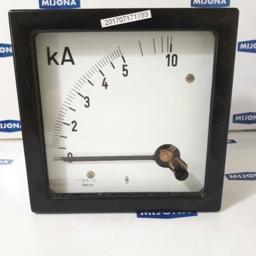 Ampermeter 10kA 140X140X140mm (old stock) 5000/5A Herstellungsjahr 1960