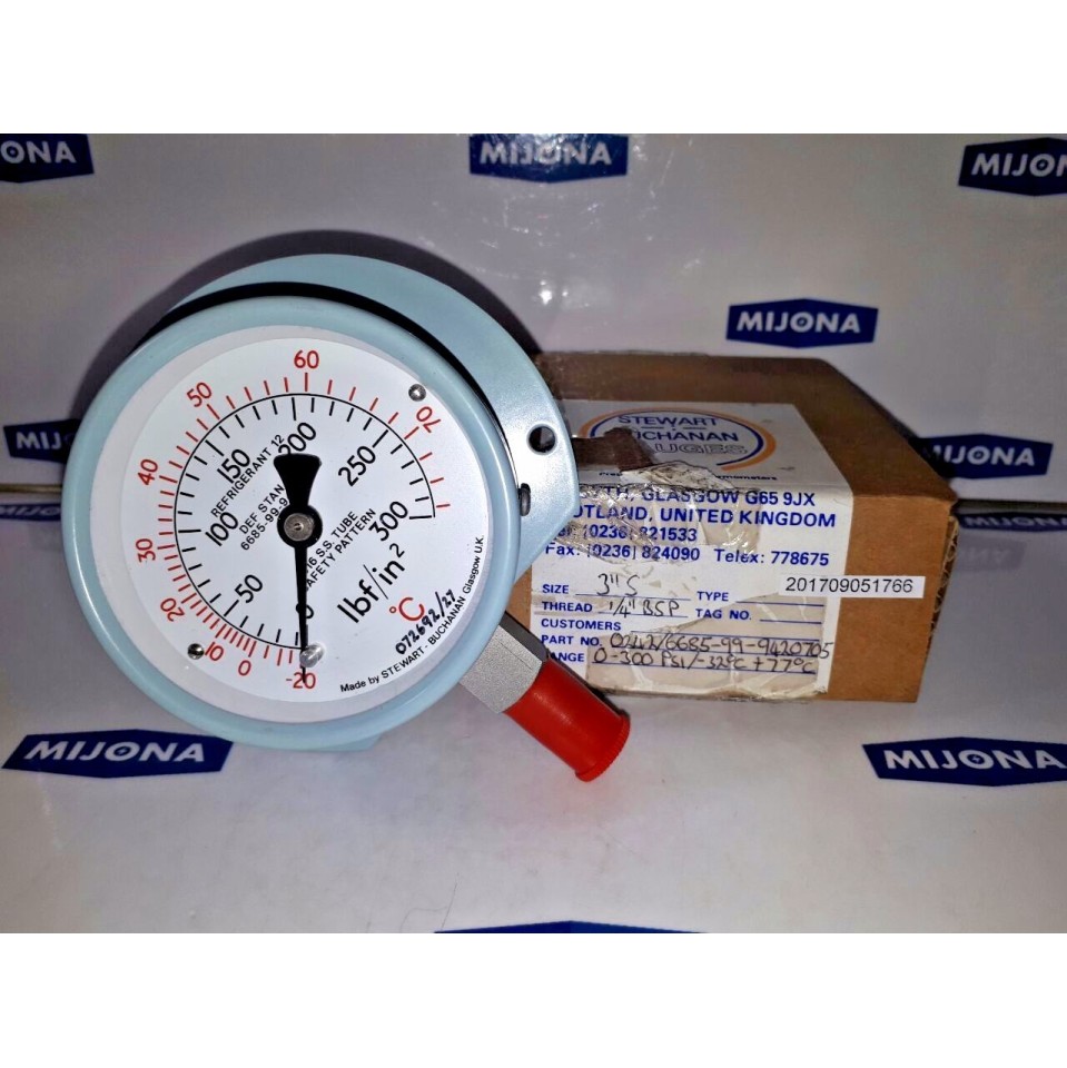STEWART BUCHANAN Refrigerant 12 6685-99-942-0705 size 3"S, thread 1/4" BSP STEWART BUCHANAN Refrigerant 12 6685-99-942-0705 size 3"S, thread 1/4" BSP