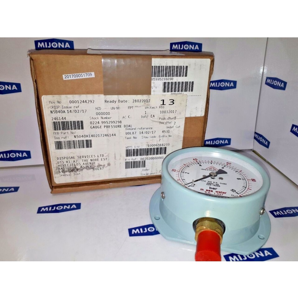 BUDENBERG pressure dial gauge Type 316 S.S TUBE 13245104 100m